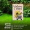 G128 Combo Pack: Garden Flag Stand Black 36 in x 16 in & Garden Flag Spring Decoration Welcome Gnome Sunflower Car 12"x18" Double-Sided Burlap Fabric